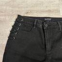 Bebe lace up corset jet black fashion skinny Jeans size 30 Photo 0