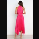 Petal and Pup  Dominique Hot Pink Satin Pleated Maxi Dress 6 Photo 8