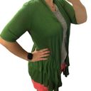 Live and let live  MEDIUM NWT Green Layer Waterfall Short Sleeve Cardigan Photo 3