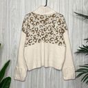 Nine West  Ribbed Leopard Animal Print Turtleneck Sweater size L Large Photo 2