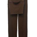 Reformation  Ribbed Set Crop Top And Pants Size Medium Brown Square Neck Pull On Photo 0