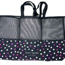 Kate Spade  Large Dot Mesh Top Tote in Black with Pink & White Polka Dots New Photo 0