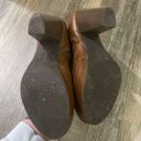 Brown Heeled Leather Booties Size 11 Photo 2