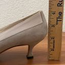 Manolo Blahnik Vintage  Stone Suede Gray Leather Classic Low Heel Pumps Size 35.5 Photo 10