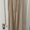 Lulus  cream wide leg high waisted lounge pants woman’s size medium Photo 0