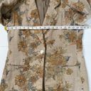 Jennifer Moore VTG  Taupe Floral Watercolor Print  Linen Jacket Blazer Sz… Photo 7