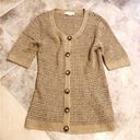 Michael Kors  all seasons gold open knit button down ca… Photo 1