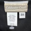 Coldwater Creek  Dress Womens 3XL Black Linen Blend Sheath Sleeveless Palm Trees Photo 8