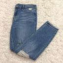 Hollister Distressed Raw Hem Straight Mom Jeans Light Wash 7 Regular Photo 1