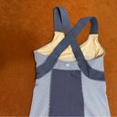 Lululemon Built In Sports Bra Tank Top Size 6 Grey White Thin Stripes Photo 4