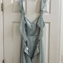 BHLDN  Diana Sage green mint gown ruffle slit med Photo 7