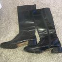 Taryn Rose - Taryn riding boots black heeled leather with spandex fit panel 9.5 Photo 1