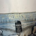 REWASH Light Wash Ripped Jeans With Stripe Photo 2