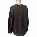 PINK - Victoria's Secret Victoria’s Secret black and red rose fleece sweater Sherpa sweater pullover Photo 7