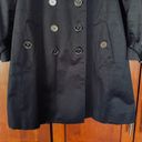 Burberry London Trench Coat Jacket Mid Length Double Breasted Black Size 6 Photo 3