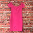 Blvd Hot Pink Off-The-Shoulder  Faux Wrap Mini Dress Photo 14