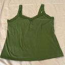 High Sierra  size XL dark green lace trim tank top w/built in support EUC Photo 0