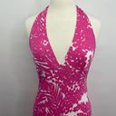 Milly  Halter Dress Pink White Strapless Stretchy Knit Womens Size Large Photo 4