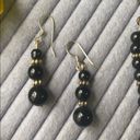 Onyx Vintage | Black  beaded necklace with matching earrings - like new! Photo 8