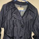 30. BCBG MaxAzria Womens Double Breasted Denim Jacket Blue SZ medium Belted Photo 1