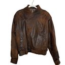 Vintage 80s Pelle Soft Leather Bomber Jacket in Brown Oversized Size Small Photo 5