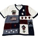 Croft & Barrow Fourth of July  Women’s Sweater Cardigan Patriot America sz Medium Photo 0