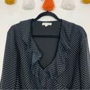 Honey Punch  Black Polka Dot Long Sleeve Crop Top Size Medium Photo 3