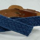 Vintage Blue  Braided Woven Belt with Brown Trim Size Small S Womens Photo 6