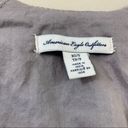 American Eagle  Y2K Linen Blend Silver Beaded/Sequins Gray Vest Photo 1