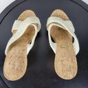 Nine West  Bridget Womens Sandals Size 7 Cream Woven Strap Platform Cork Wedge Photo 1