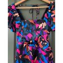 Show Me Your Mumu Floral Geometric Multicolored Puff Short Sleeve Dress Size XS Photo 3