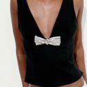 ZARA Rhinestone Bow Tie Top Photo 0