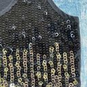 Jeknit Black Silver Gradient Ring Sequin Racerback Tank Top Small Photo 3