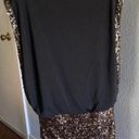 Bebe Black Blouson Sequined Mini Dress Photo 1