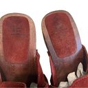 American Eagle  Vintage 90’s/Y2K Suede Wood Platform Mules Clogs Maroon Photo 10