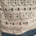 Free People Moody Blue Combo Distressed Denim Crochet Knit Macrame Cargo Vest Photo 10