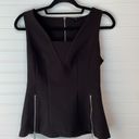 Dynamite  Women’s Black V-Neck Sleeveless Zip Peplum Blouse Top Size Small Photo 1