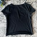 Edge Total Throwback Black Ribbed Lettuce  Cropped TeeT-Shirt Photo 2