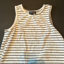 Poof Beautiful black And White Striped Tank With Open Back  Photo 1