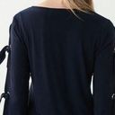 Joseph Ribkoff  220126 Navy Tie Sleeve Top Photo 1