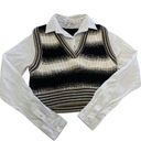 Veronica Beard  Shirt Womens Small White Black Spear Mixed Media Sweater Vest Photo 1