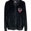 Nba  Chicago‎ Bulls Sweatshirt Jacket Hoodie Zip Up Womens Size XL Black Velour Photo 0