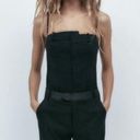 ZARA NWT  Woman Waistband Effect Black Top Bodysuit Size M Photo 3