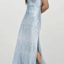 ALLSAINTS NEW $429  Blue Lace Printed Silk Maxi Slip Dress Photo 2