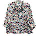 cj banks  Women's jacket multicolor printed button up 3/4 Sleeves PLUS SIZE 3X Photo 0