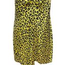 Michelle Mason  Strappy Mini Dress Neon Yellow Leopard Print Size 10 Photo 3
