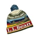 L.L.Bean  Katahdin Pom Beanie Hat Green Blue Unisex Photo 1