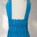 Vintage Blue  teal asymmetrical flowy babydoll plus size top 2XL made in USA Photo 2