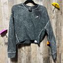 Nike  SPORTSWEAR REBEL CREWNECK GREY ACID WASH CROPPED SWEATSHIRT Photo 1