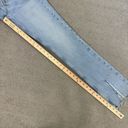 ZARA  Distressed Split Leg High Rise Straight Leg Jeans Light Blue Size 6 Raw Hem Photo 10